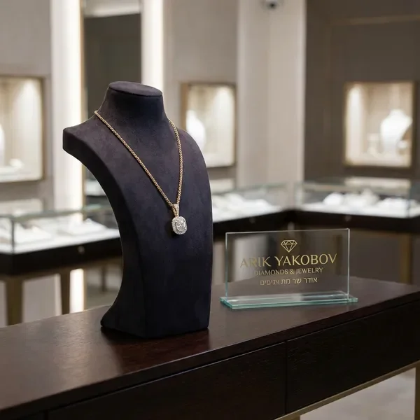 שרשרת זהב עם תליון יהלום בעיצוב יוקרתי